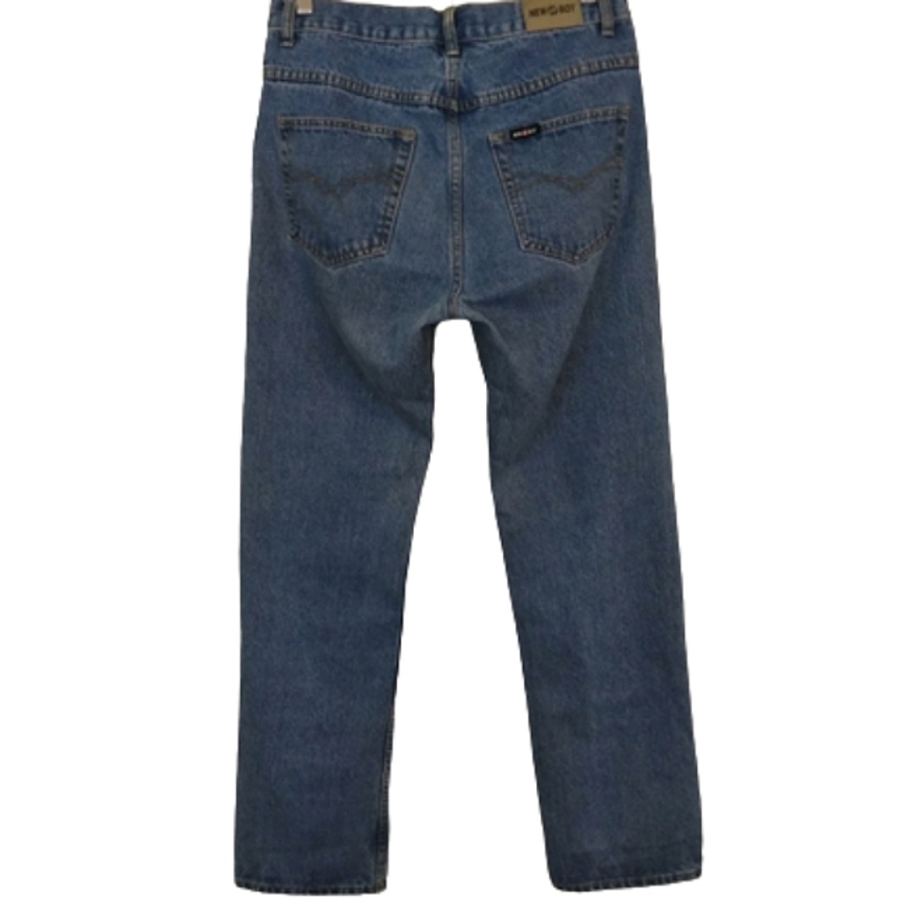 NewBoy Men's Cotton Medium Wash Denim Straight Leg Jeans Casual Streetwear Pants